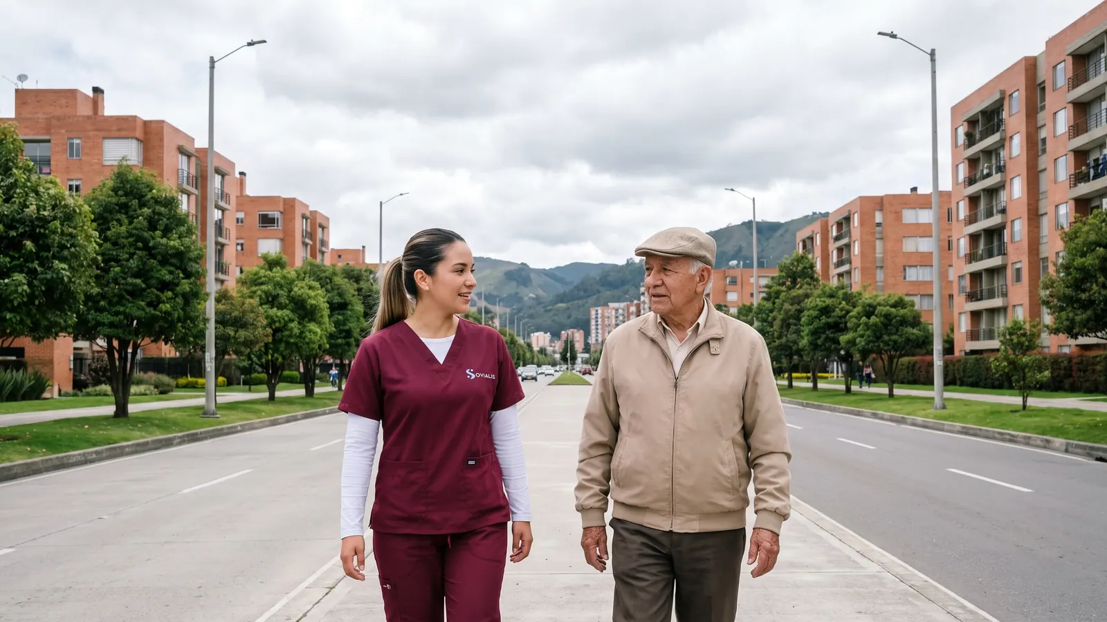 Conjuntos residenciales de varias torres junto a la Calle 170, en el norte de Bogotá, con los cerros orientales al fondo